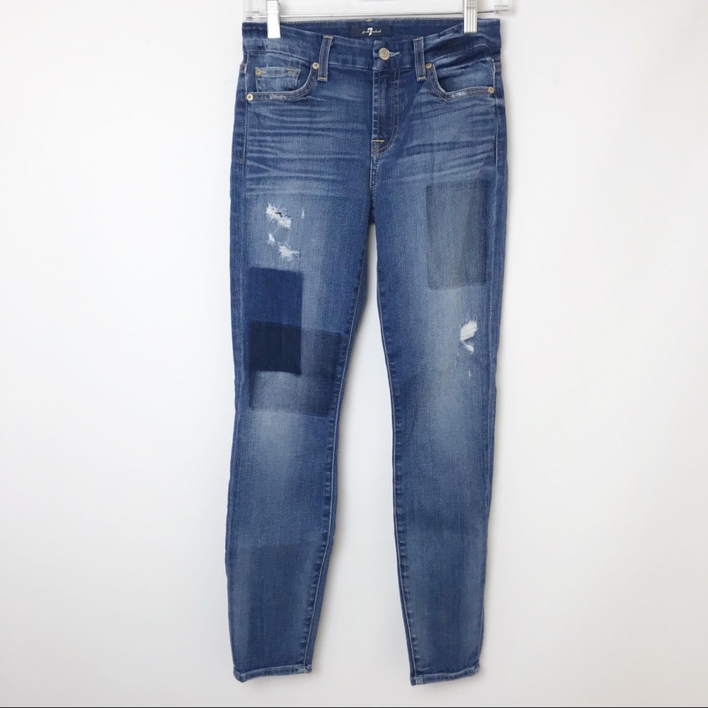7 FOR ALL MANKIND | Patchwork Skinny Jeans 25